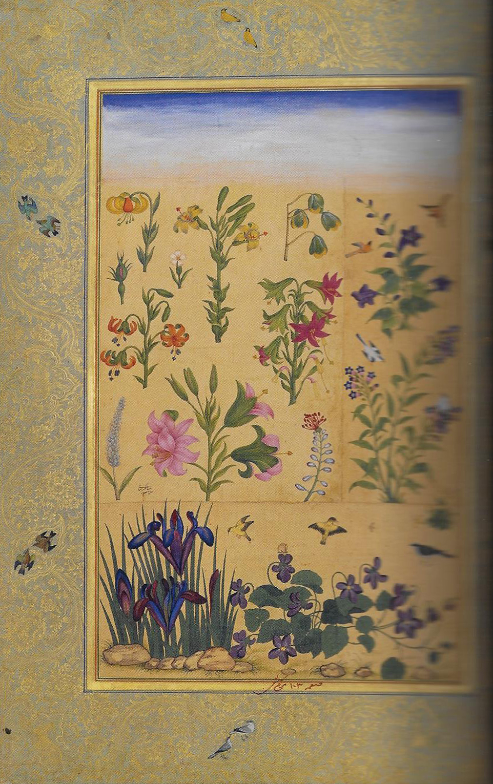 Flower Studies the panel at upper left copied from a European herbal