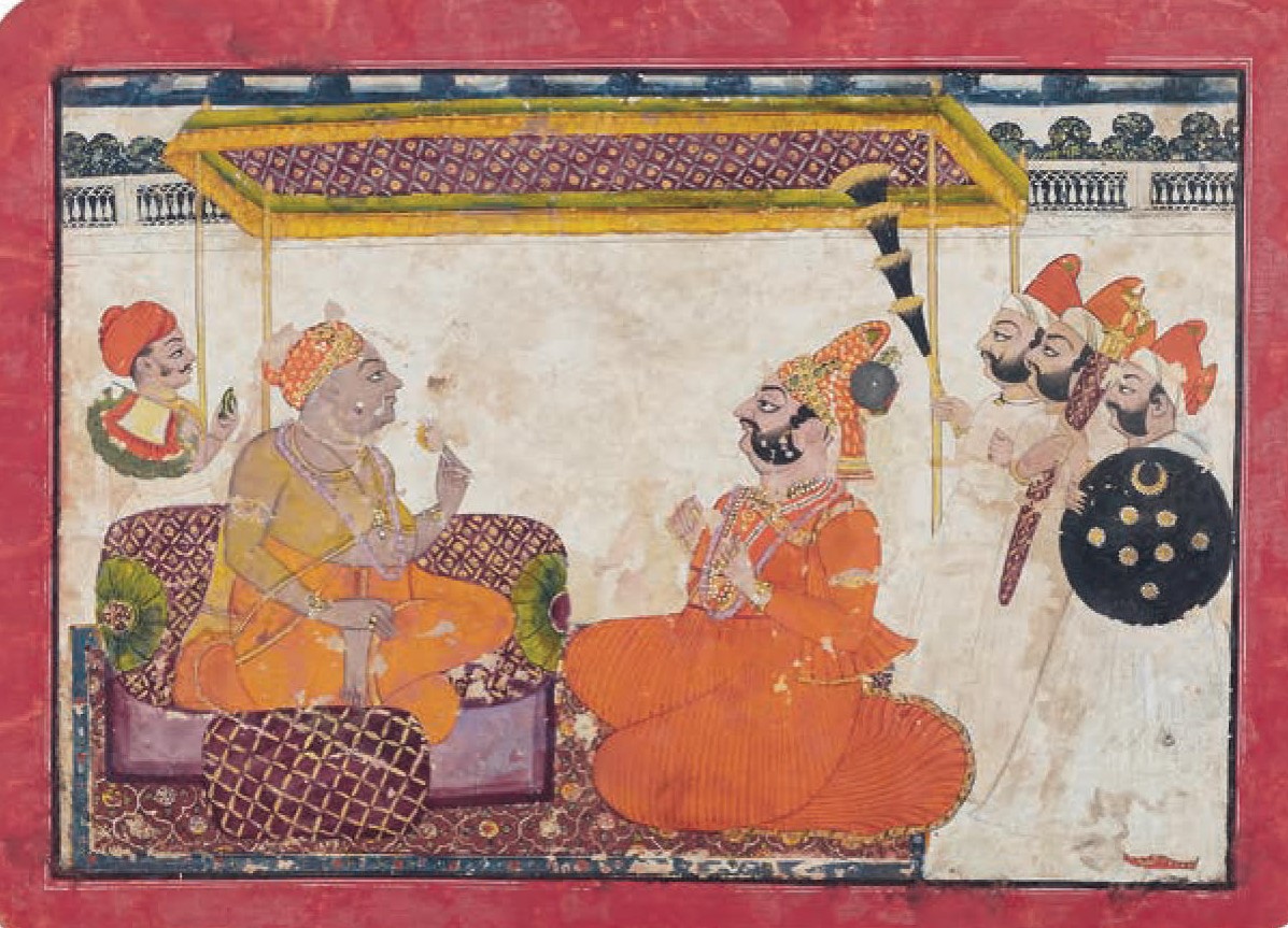 Maharaja Bhim Singh of Jodhpur  with a saint