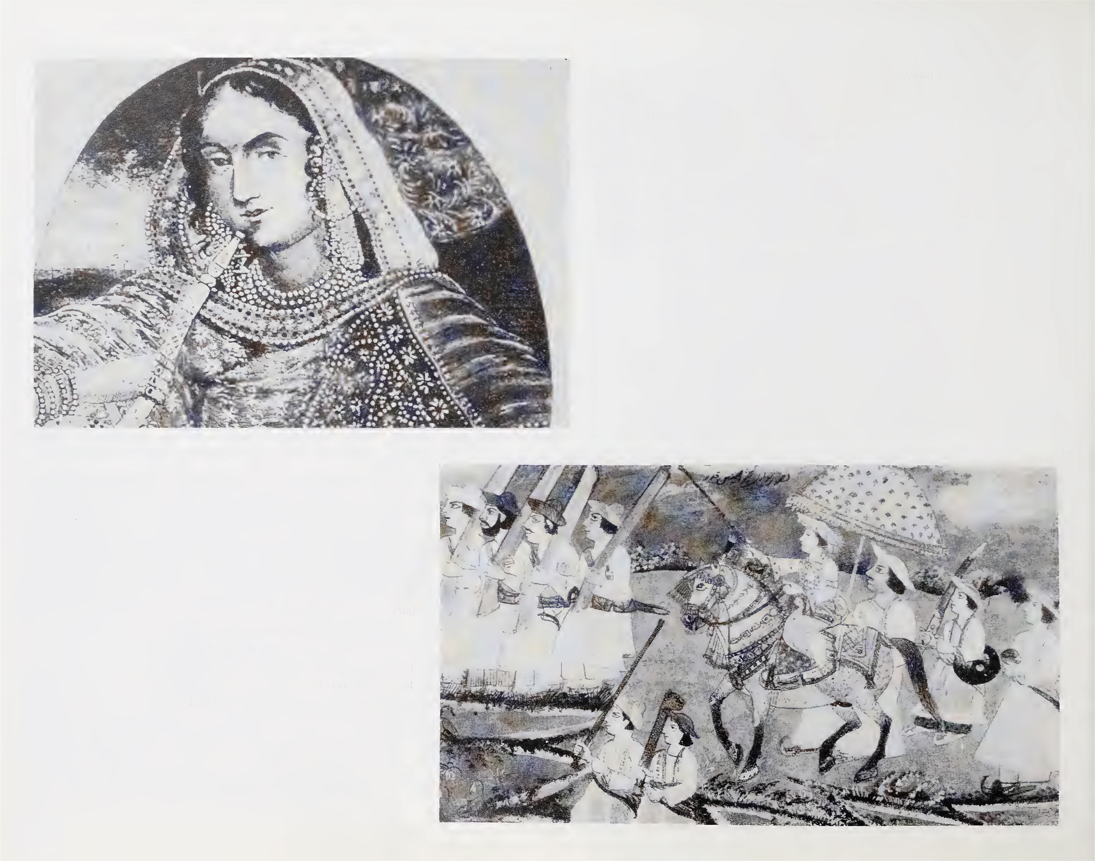 Begam Hazrat Mahal & Birjis Qadr with his attendants