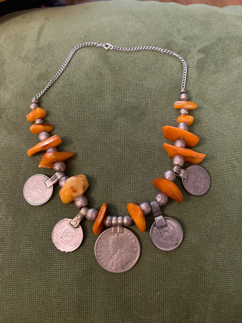 Vintage Edwardian Mughal Indian Handmade Amber