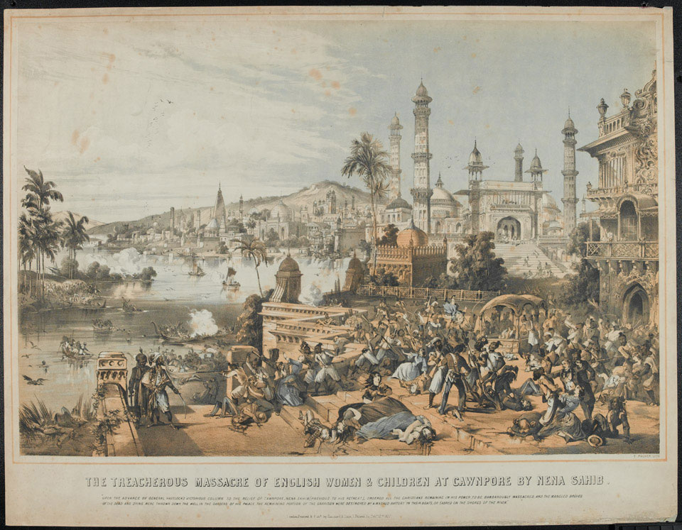 The Treacherous Massacre of English Women and Children at Cawnpore by Nena Sahib, 1857