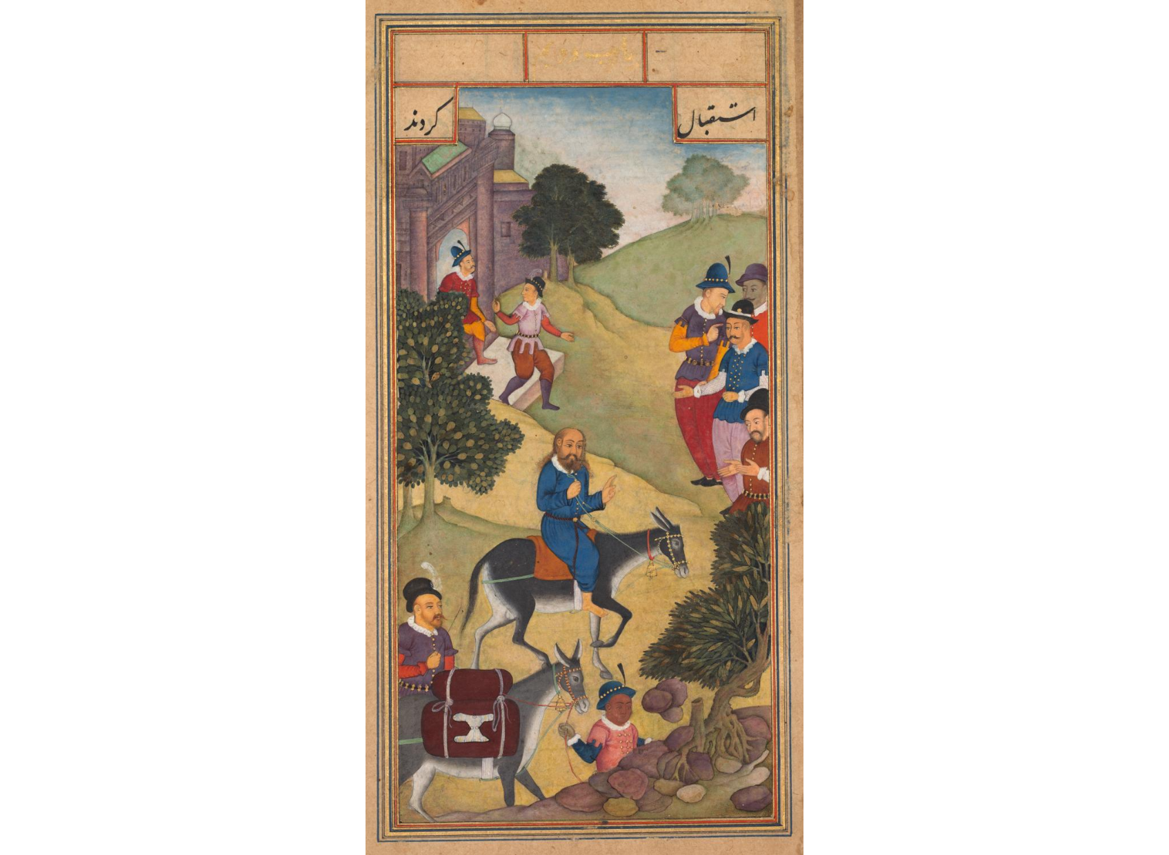 The Entry into Jerusalem, from a Mirror of Holiness (Mir’at al-quds) of Father Jerome Xavier The Entry into Jerusalem, from a Mirror of Holiness (Mir’at al-quds) of Father Jerome Xavier 1602-04  Part of a set.