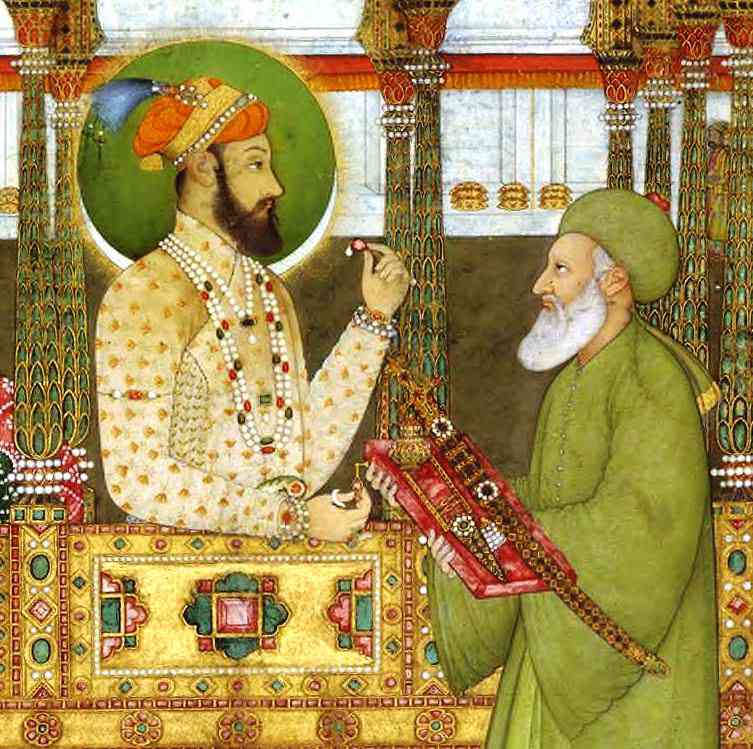 Sultan Azhar ud-din Muhammad 'Azim Mirza, 'Azim us-Shan Bahadur, Receiving the Investiture from Khwaja Khizr. ca. 1712 -19. (3)
