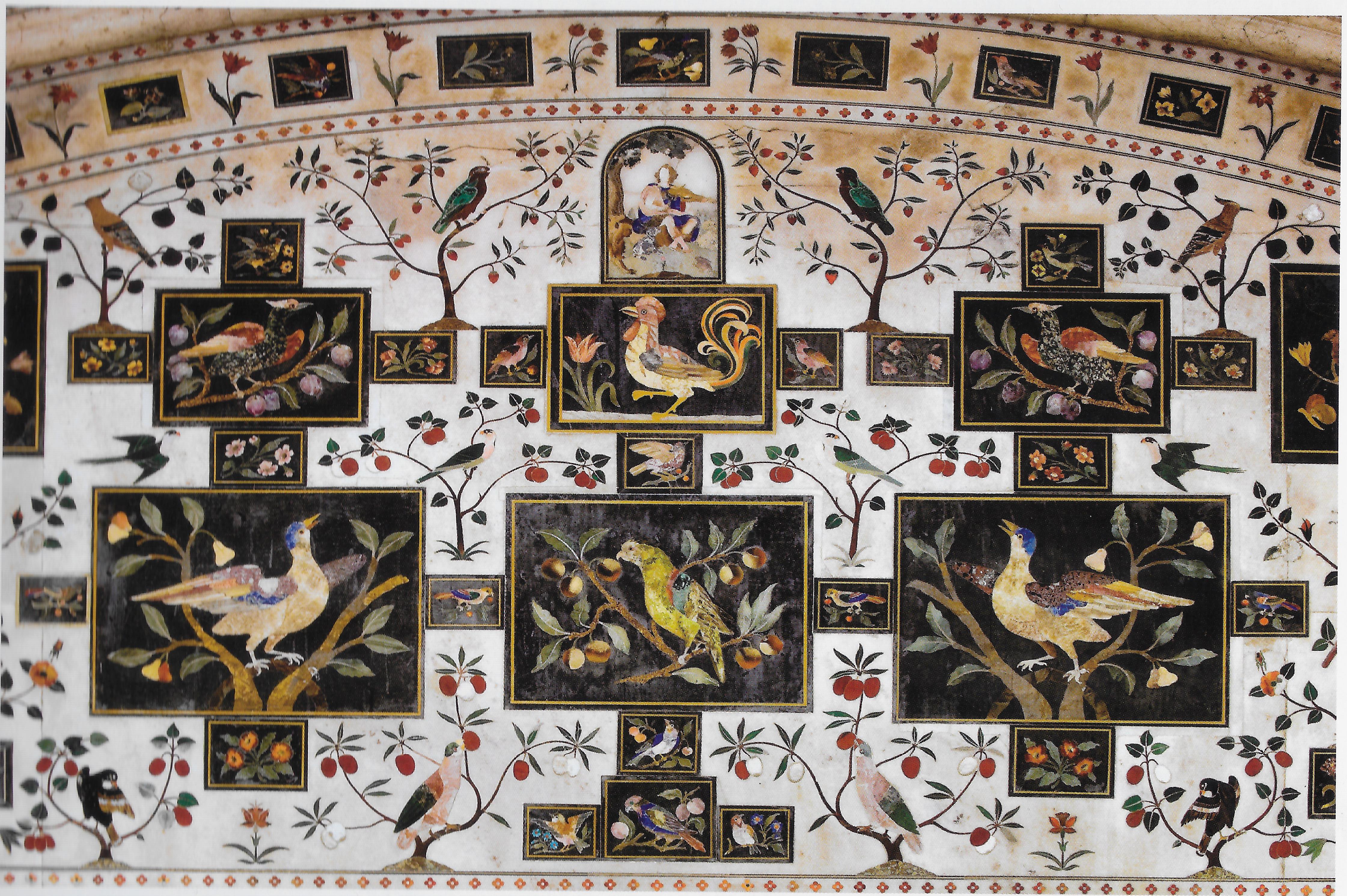 Detail of the wall behind the throne Jharoka