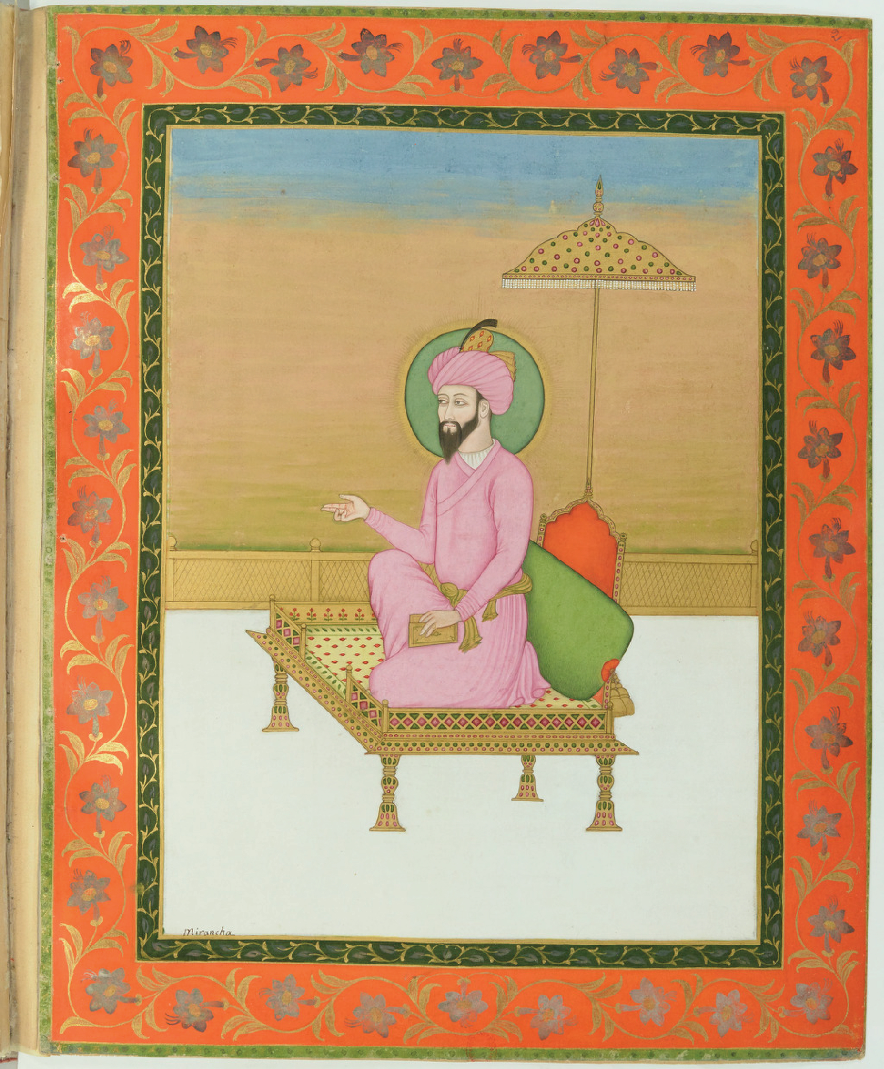 Collection of portraits of Mughal Emperors made by Colonel Gentil (Jalal ud-din Miranshah Sultan Mirza) this work was done