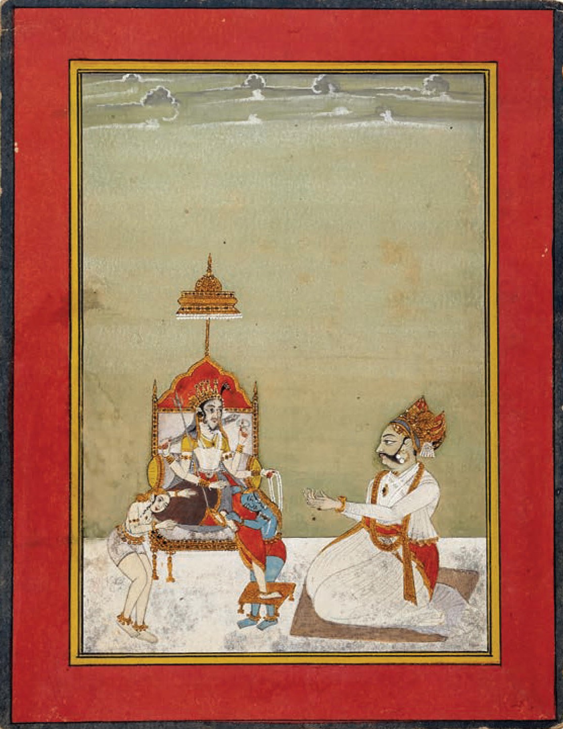 Maharaja Gaj Singhji of Bikaner  worshiping goddess Karni Mata