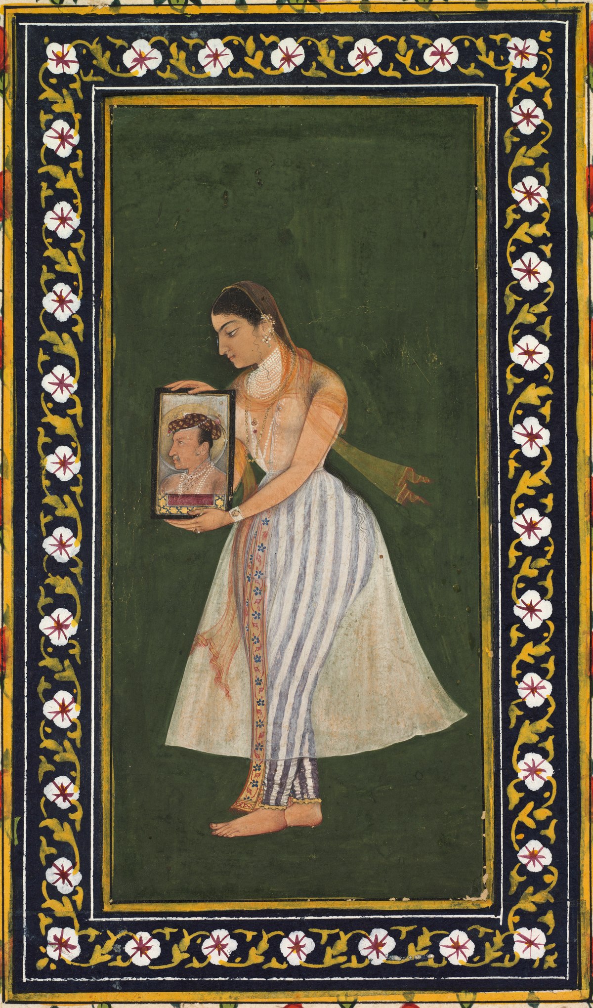 Noor-Jahan Holding a Portrait of Emperor Jahangir