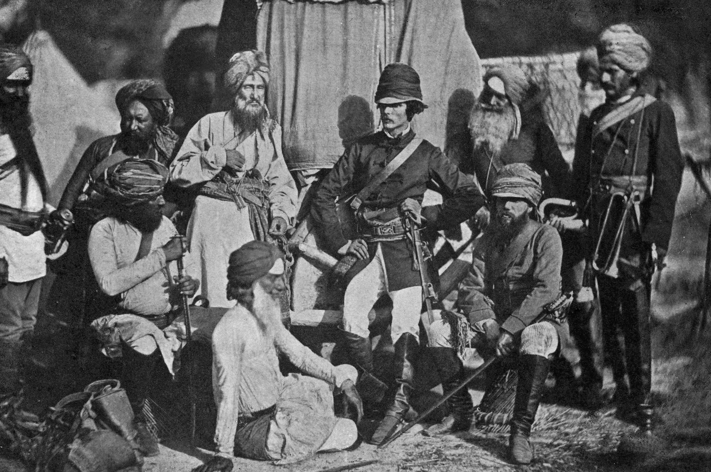 Sikh and British Officers of Hodson's Horse, 1858