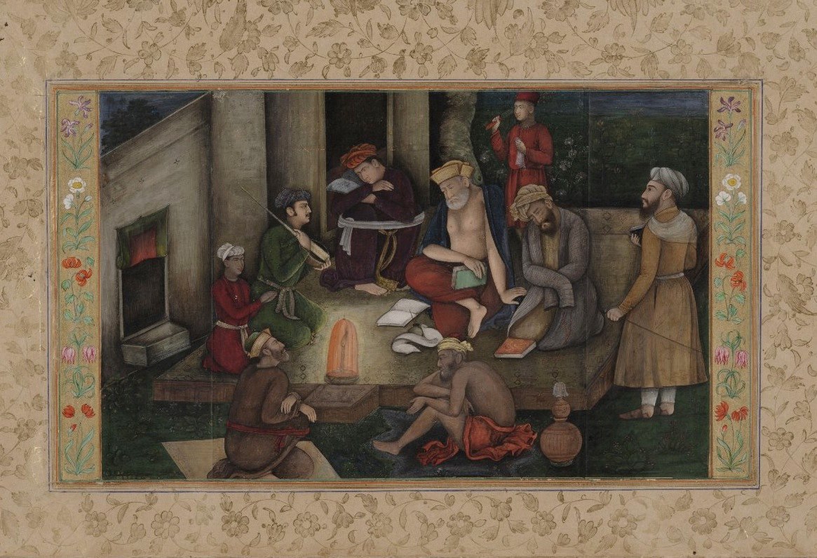 A shaykh and companions listen to music at night