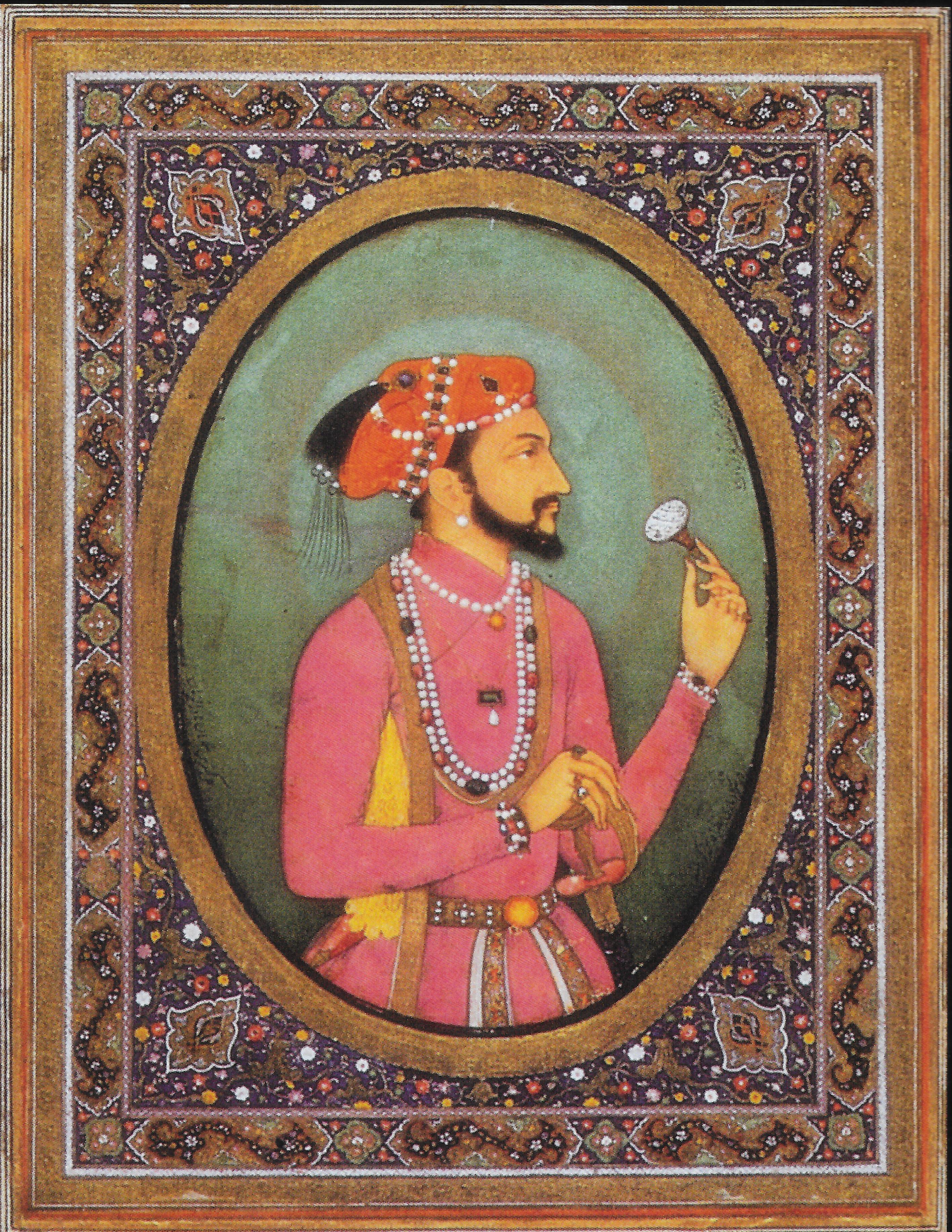 Shah Jahan with the imperial seal