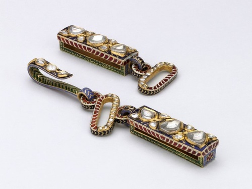Mughal Gold and Enamel Belt Buckle