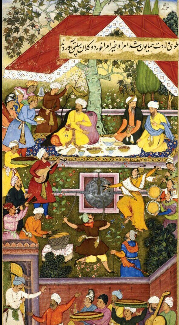 Celebrations in honour of the birth of Humayun in the Chahar Bagh of Kabul 1508