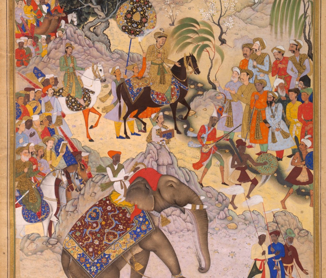 Akbar's triumphant entry into Surat. Painting from Akbarnama
