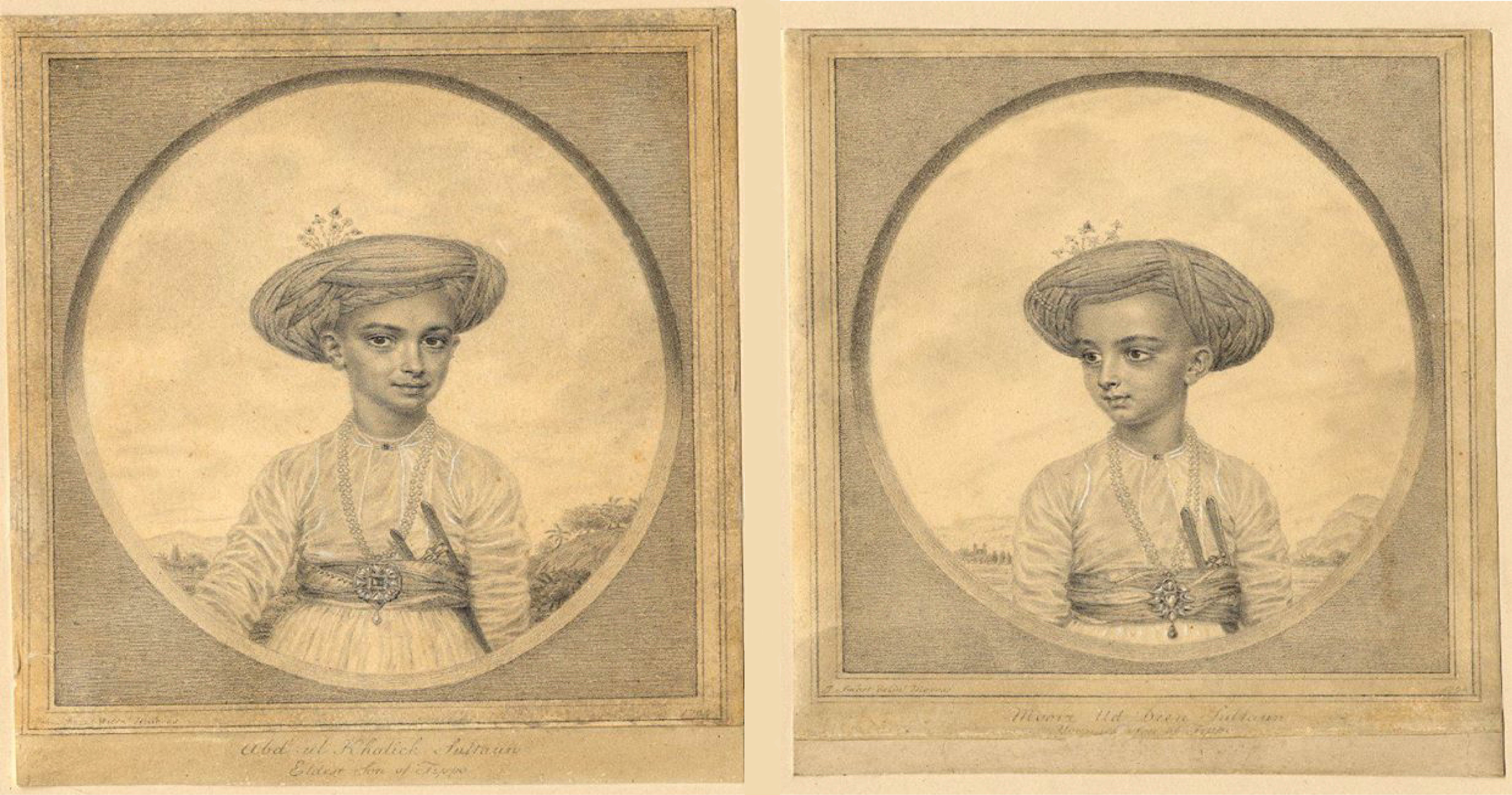 Portrait of Abdul Khalik Sultan and Mu'izz Ud-Din Sultan