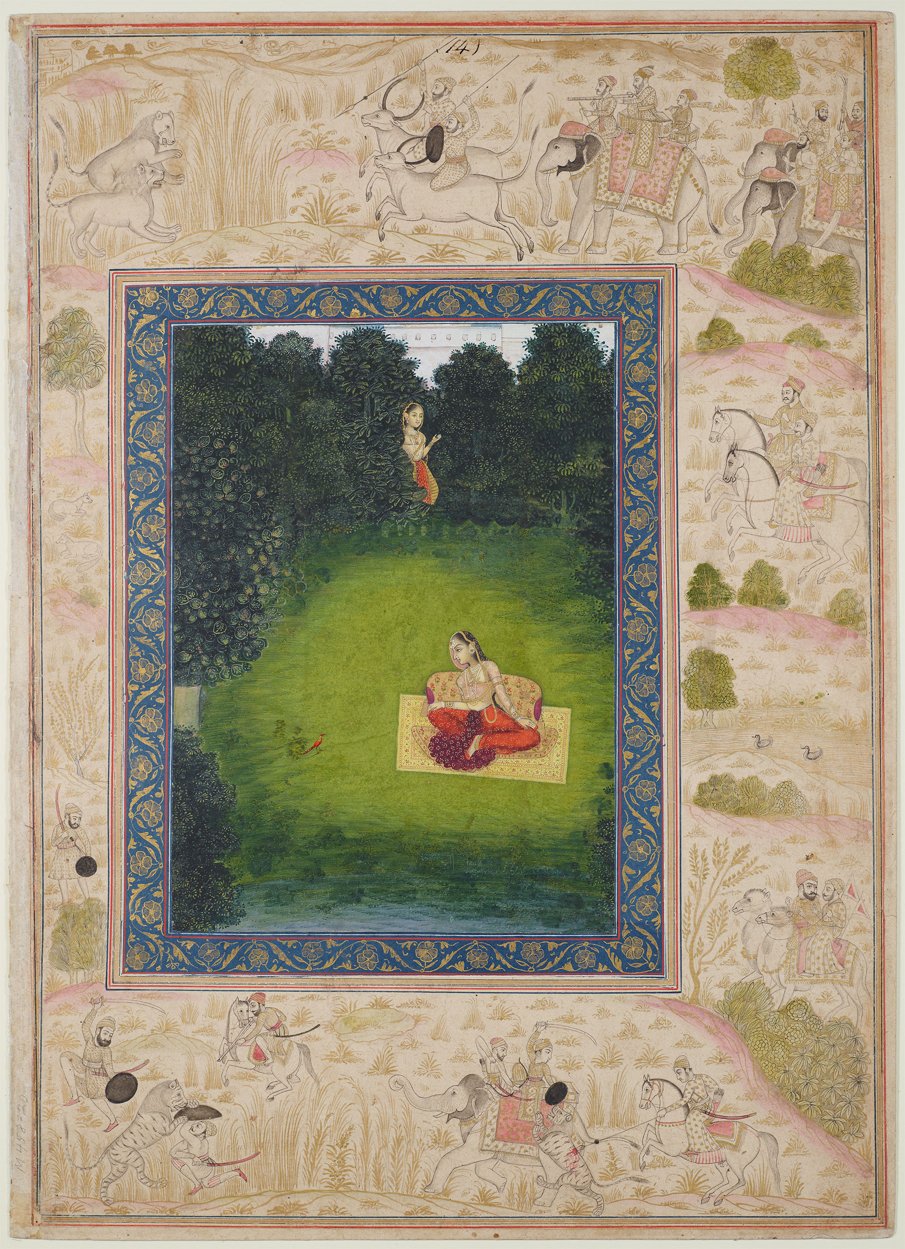 A woman seated in a clearing in the woods