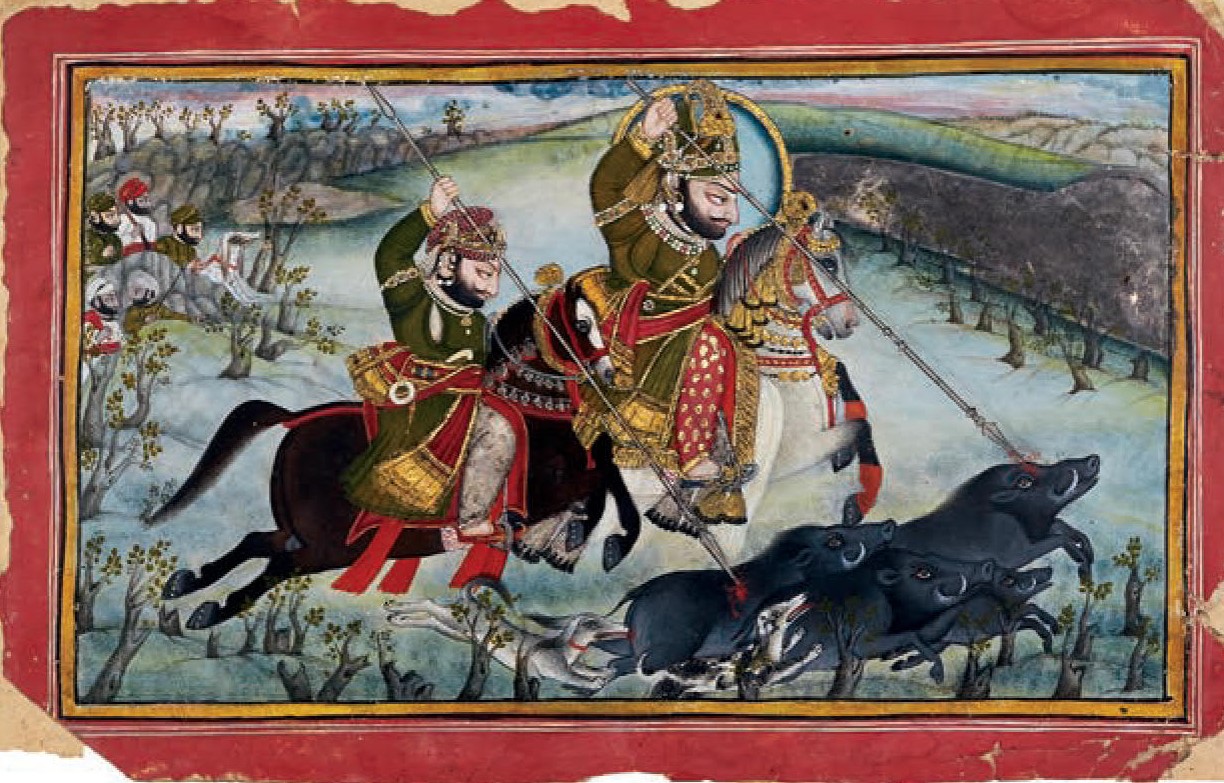 Maharana Bhim Singh and Rawat Gokul Das at shikar - Mewar