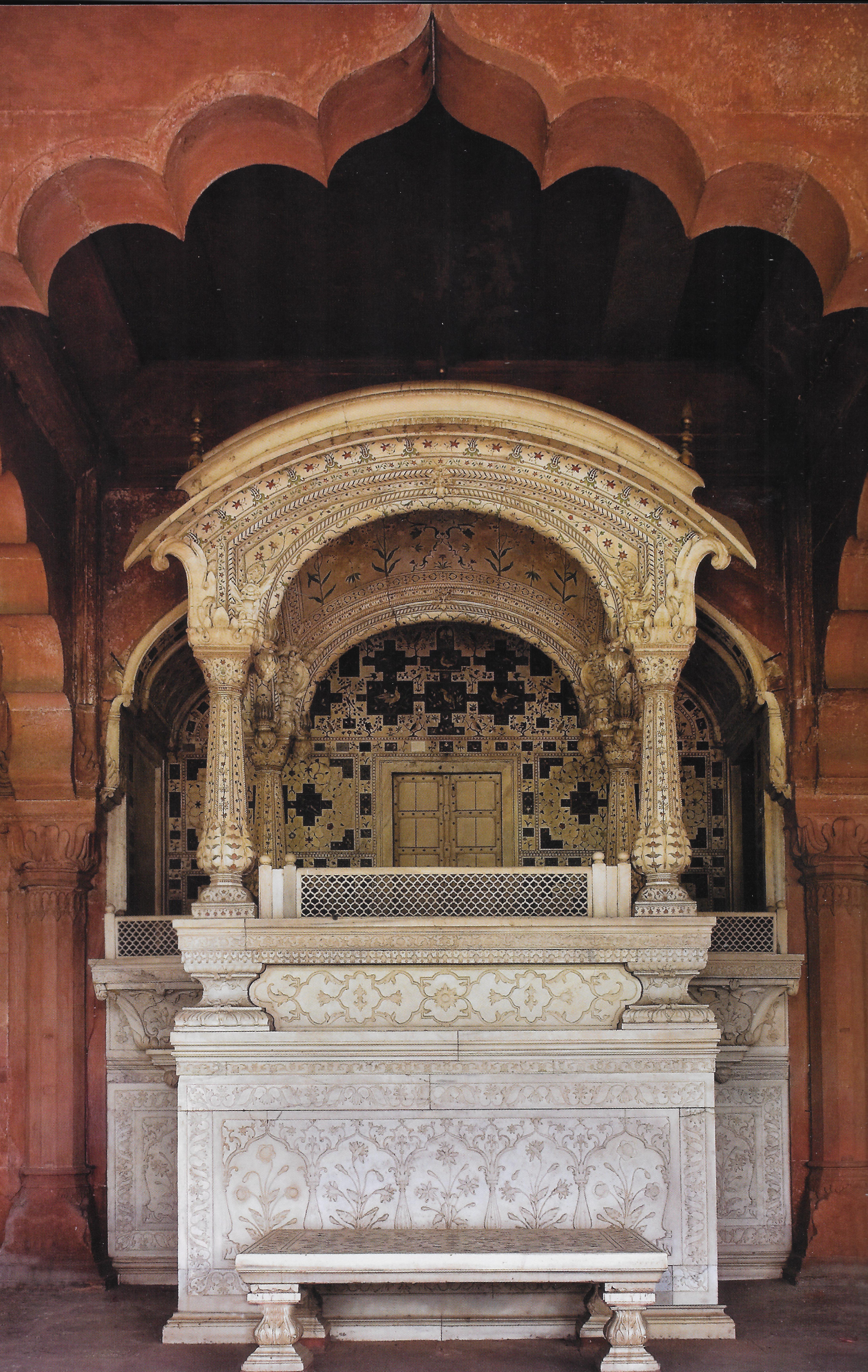 Shah Jahan's throne jharoka in the hall of public audience