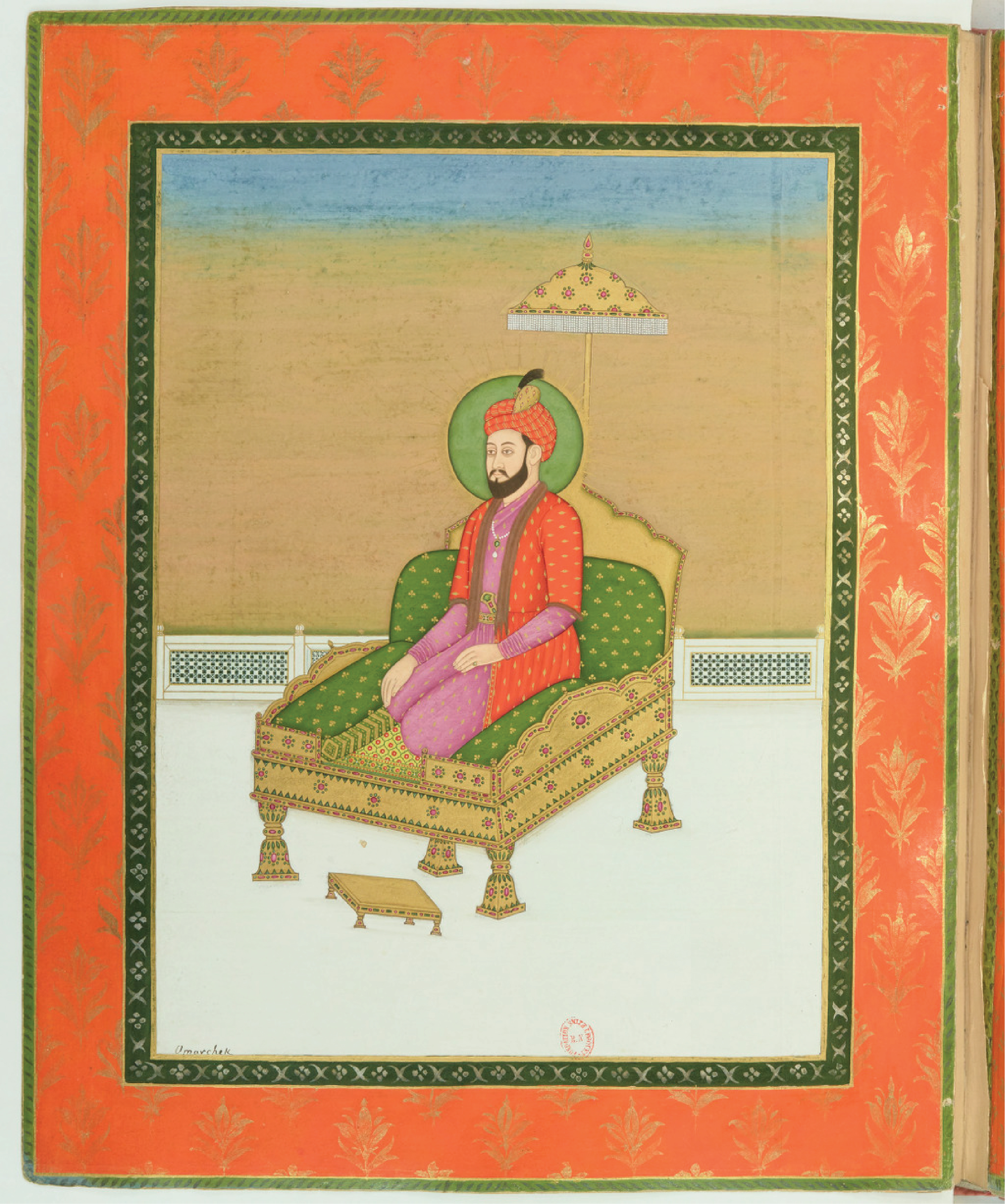 Collection of portraits of Mughal Emperors made by Colonel Gentil ('Umar Shaikh Mirza, Amir of Farghana) this work was done