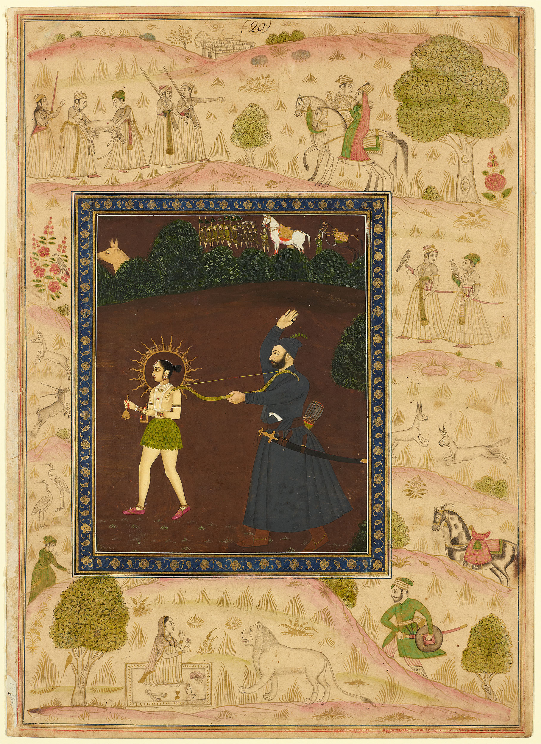 A hunter follows a female bhīl