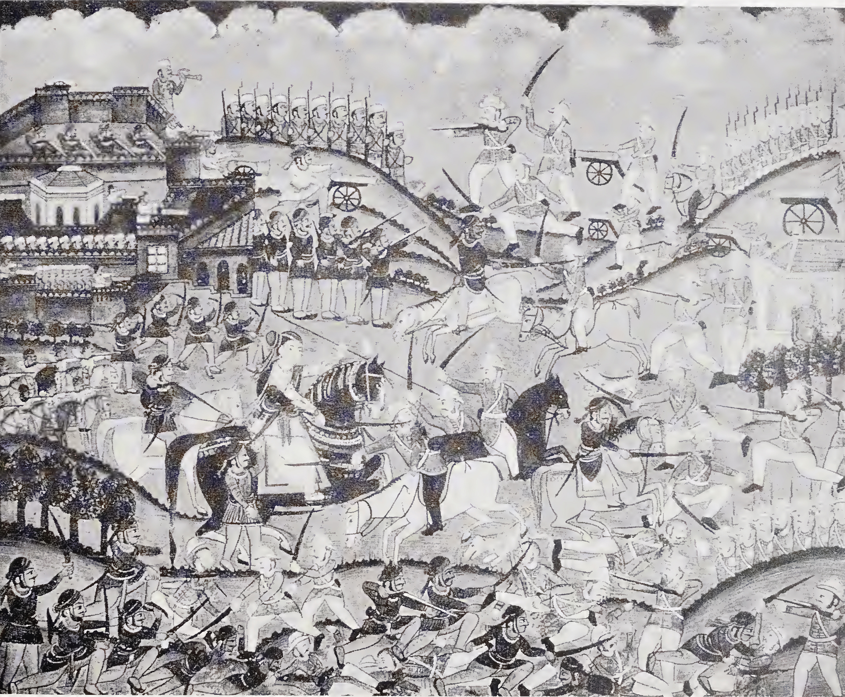 Rani Lakshmi Bai on battle-field