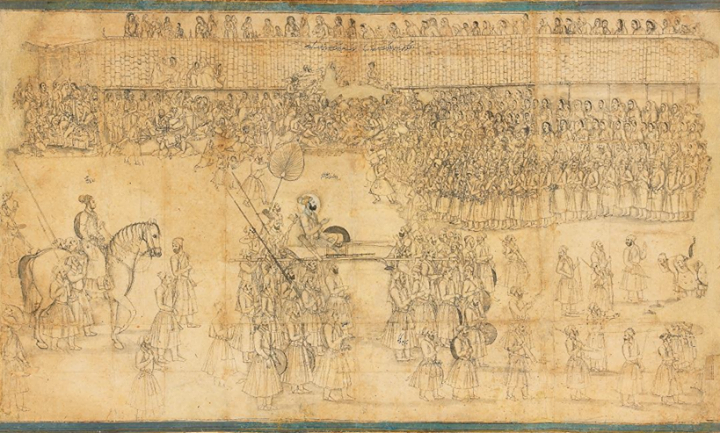 Prince Azam Shah enters Ahmedabad North India, 1701