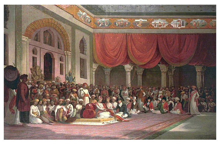 Sir Charles Ware Malte Concluding a Treaty in 1790 in Durbar with the Pesewa of the Maratha Empire by Thomas Daniel