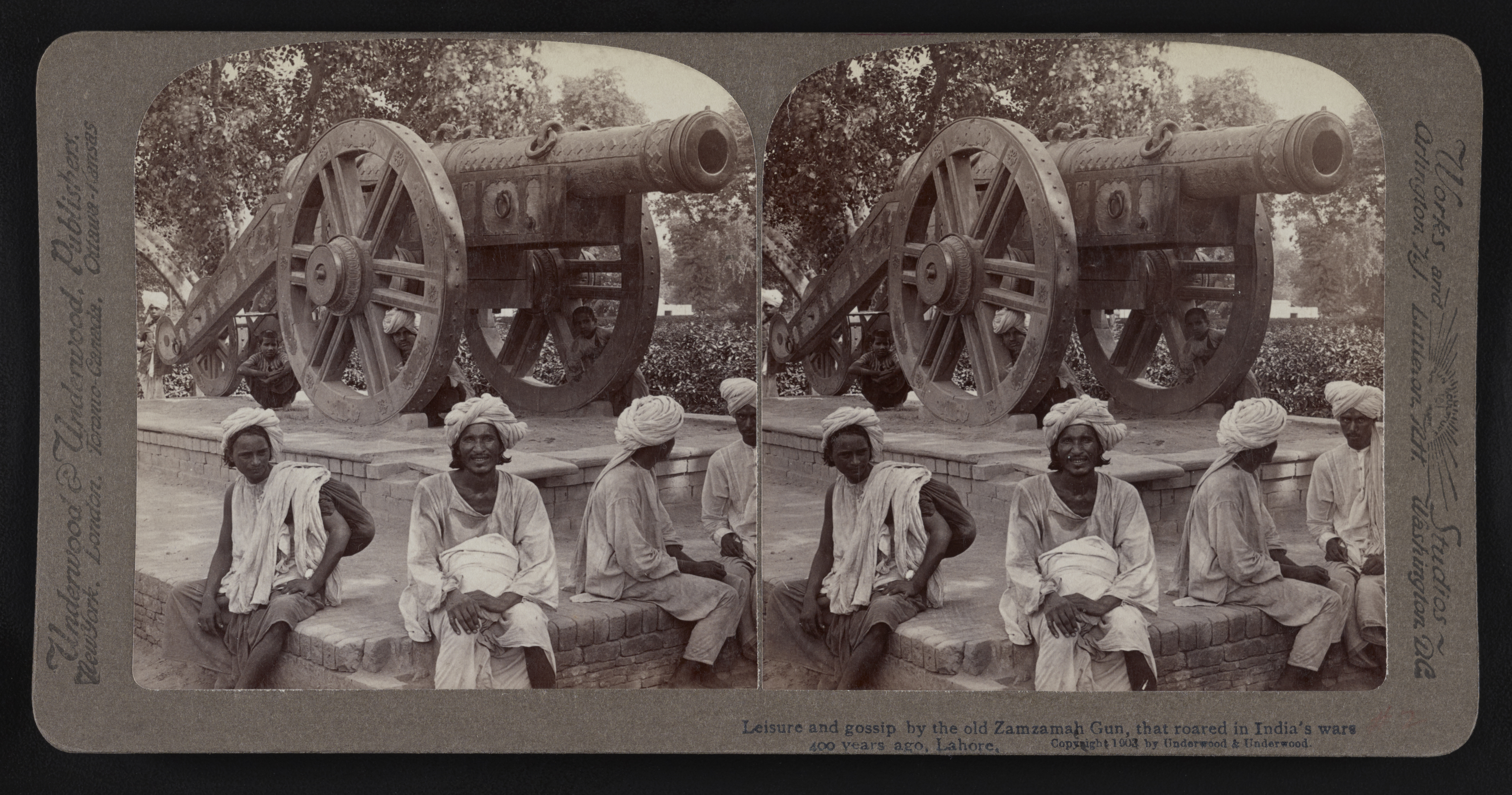 Leisure and gossip by the old Zamzamah Gun, that roared in India's wars 400 years ago, Lahore