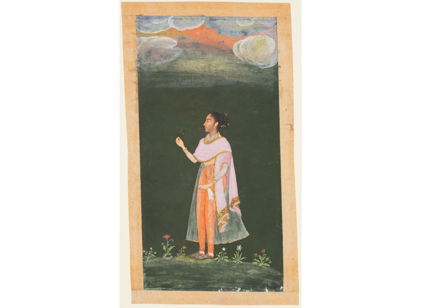 Royal Woman Holding a Flower