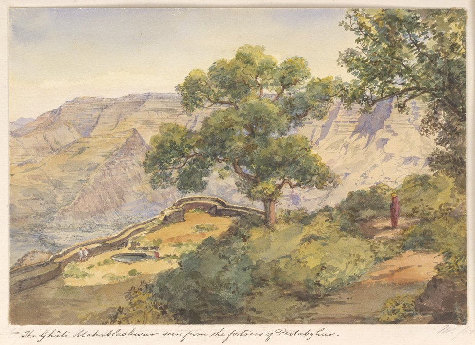 View from the fort of Pratapgarh - 1850