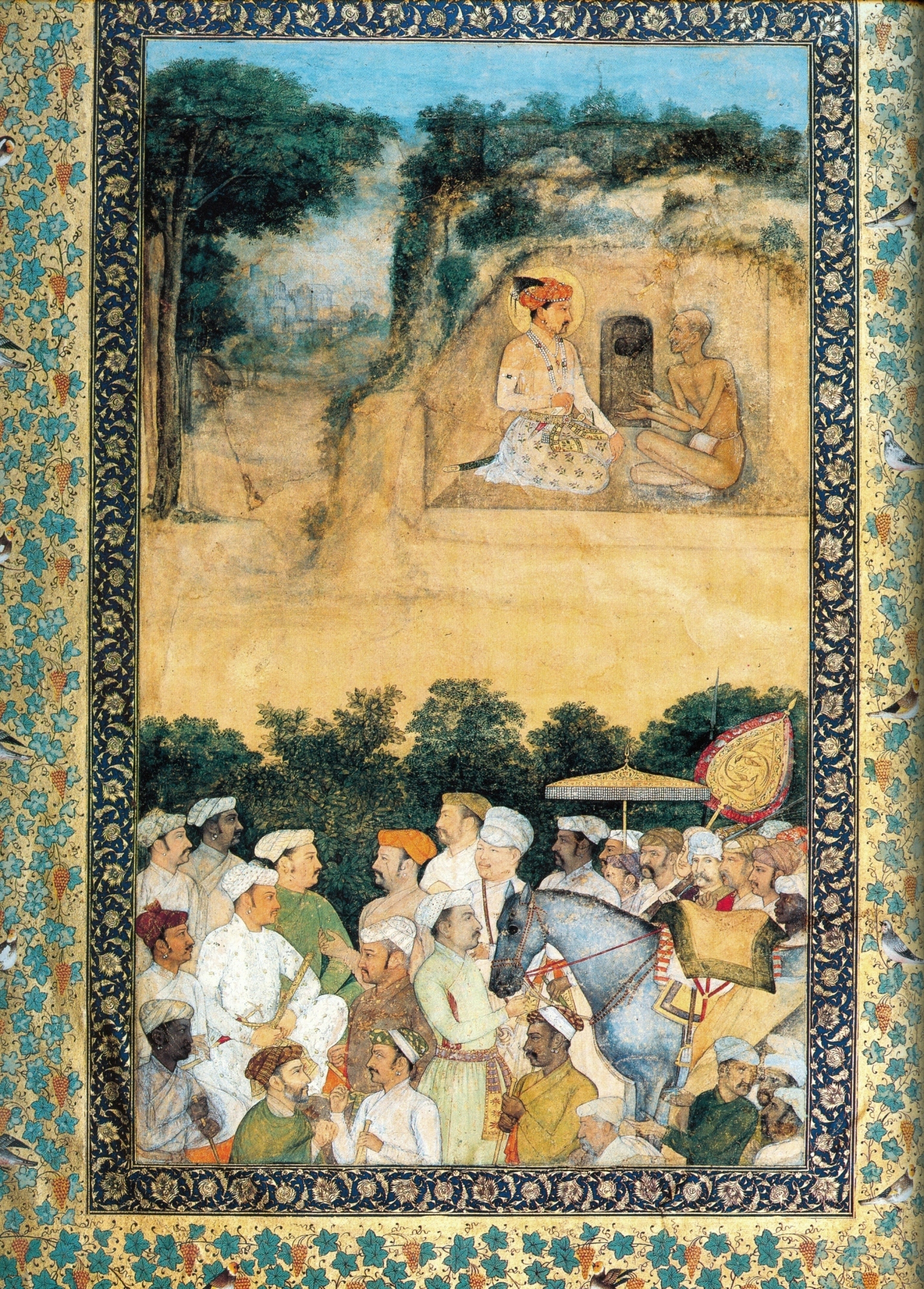 Govardhan, Emperor Jahangir visiting the ascetic Jadrup