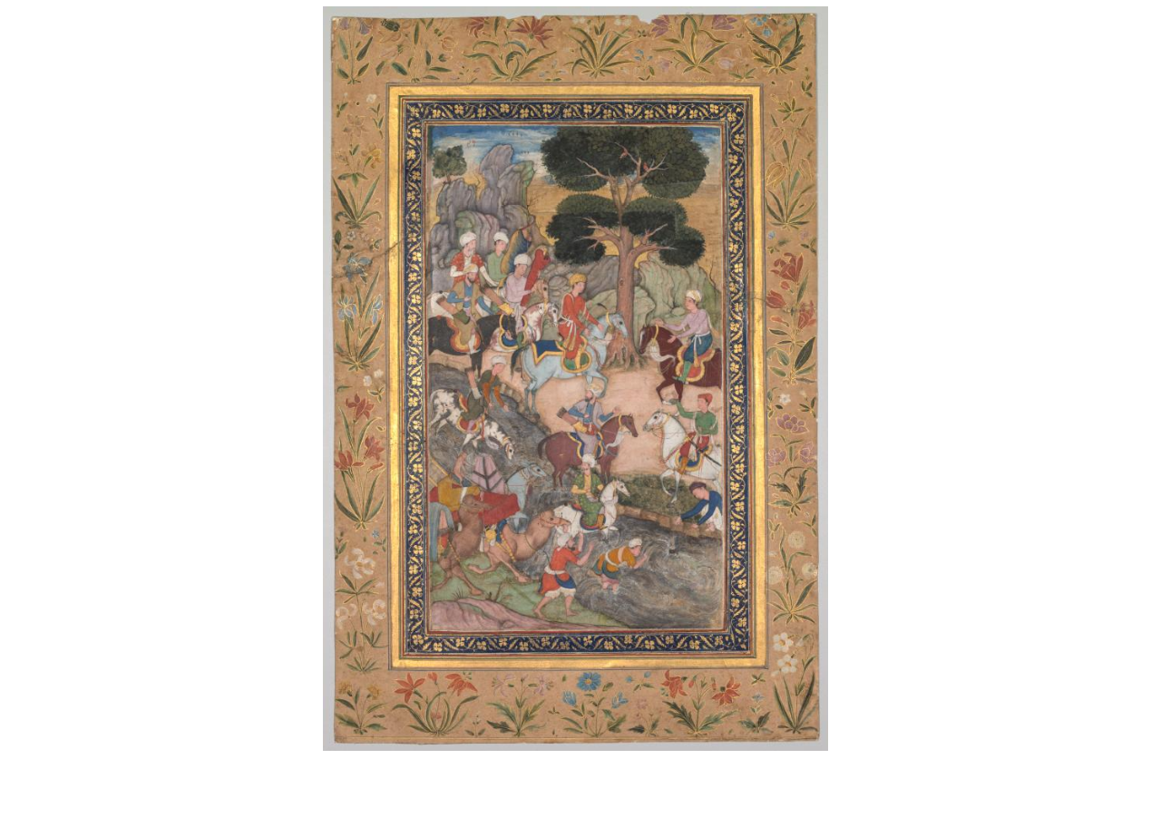 Babur meeting with Sultan Ali Mirza at the Kohik River