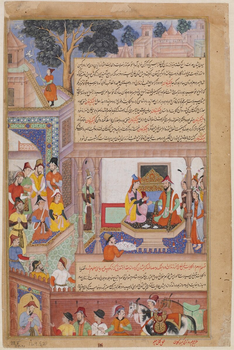 Kublai Khan and His Empress Enthroned, from a Jami al-Twarikh (or Chingiznama)