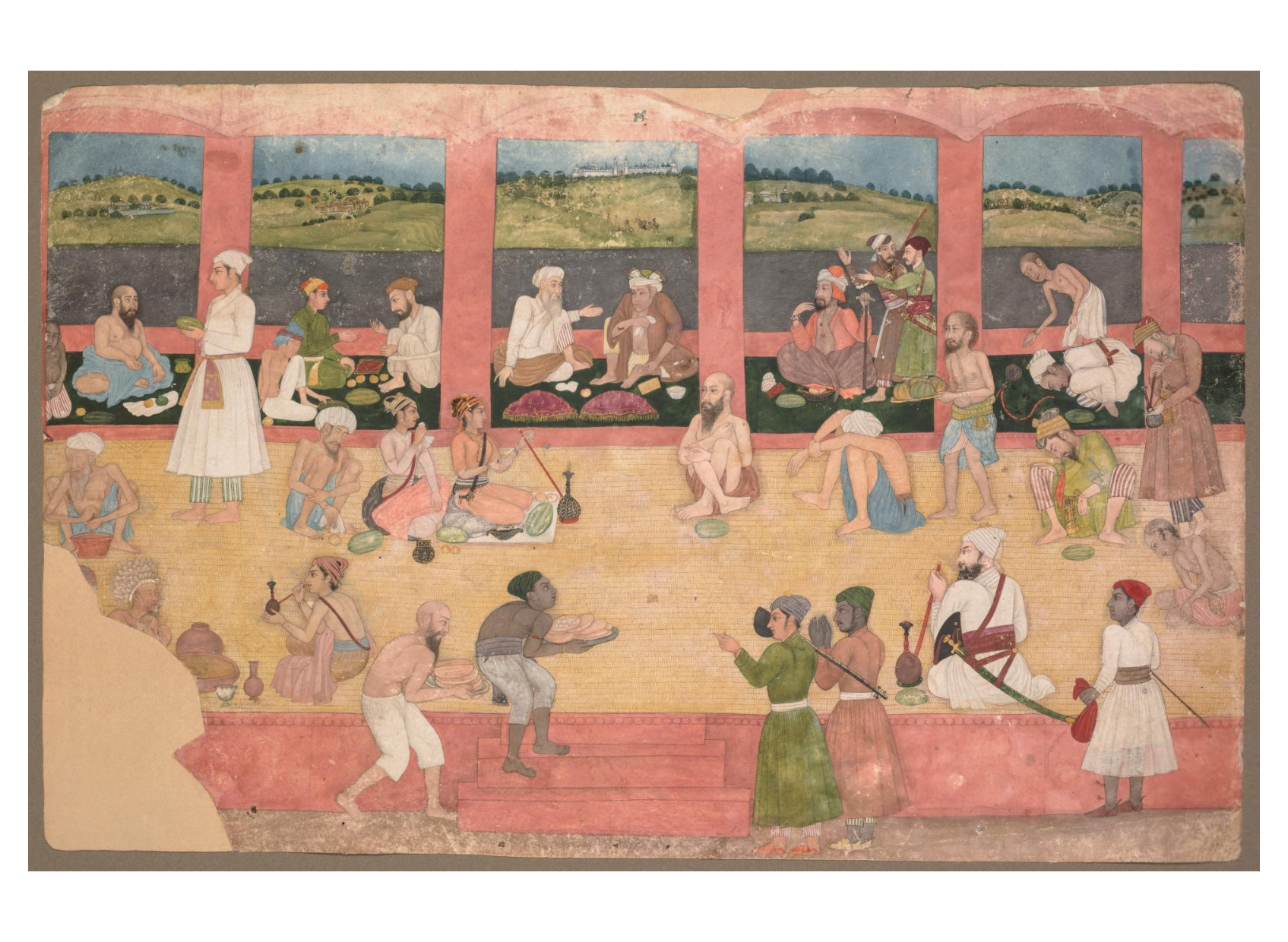 Opium Smokers Served Fruit and Bread