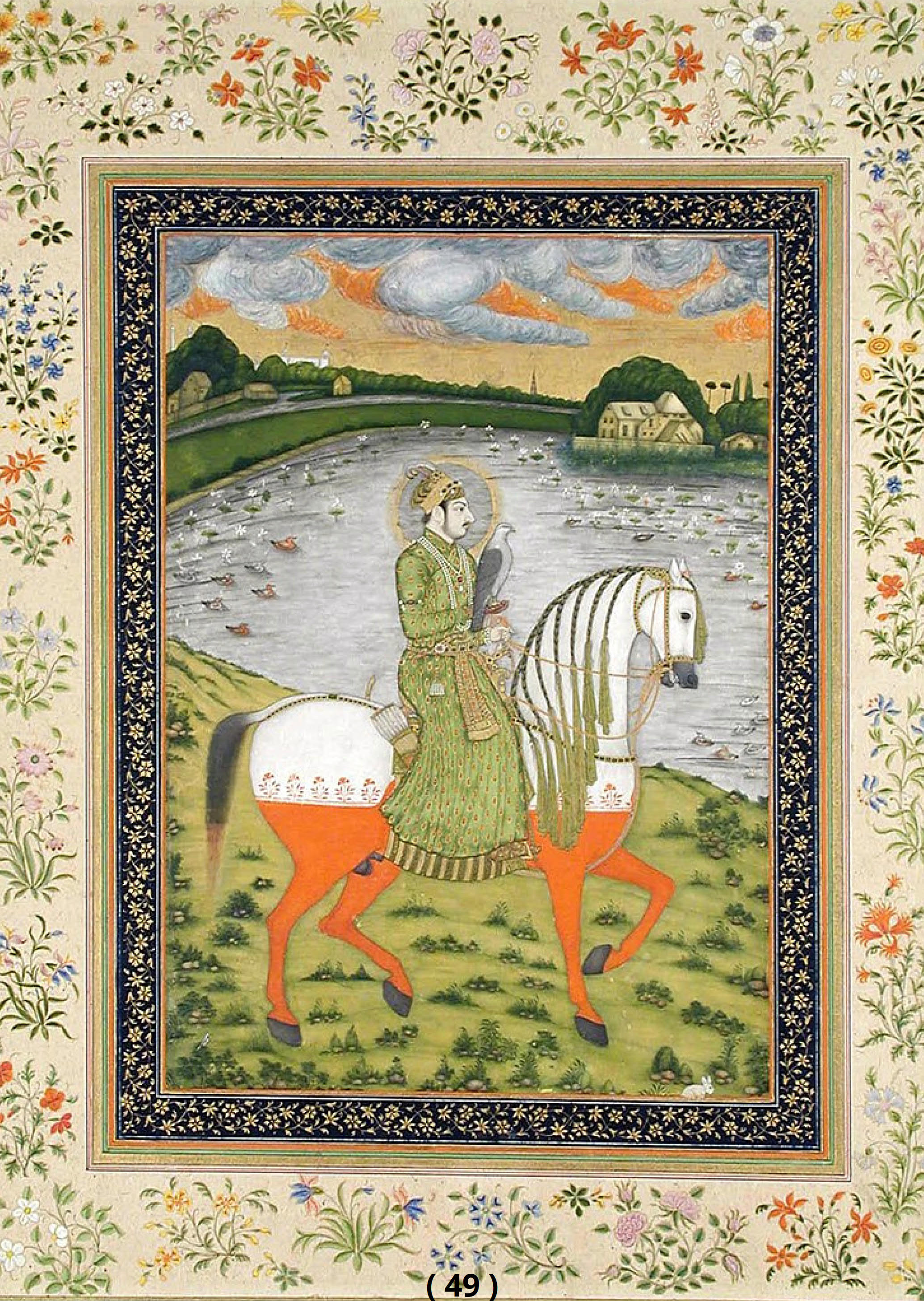 The Mughal Emperor Ahmad Shah Bahadur, practices his equestrian skills, in a hunting field in 1750.