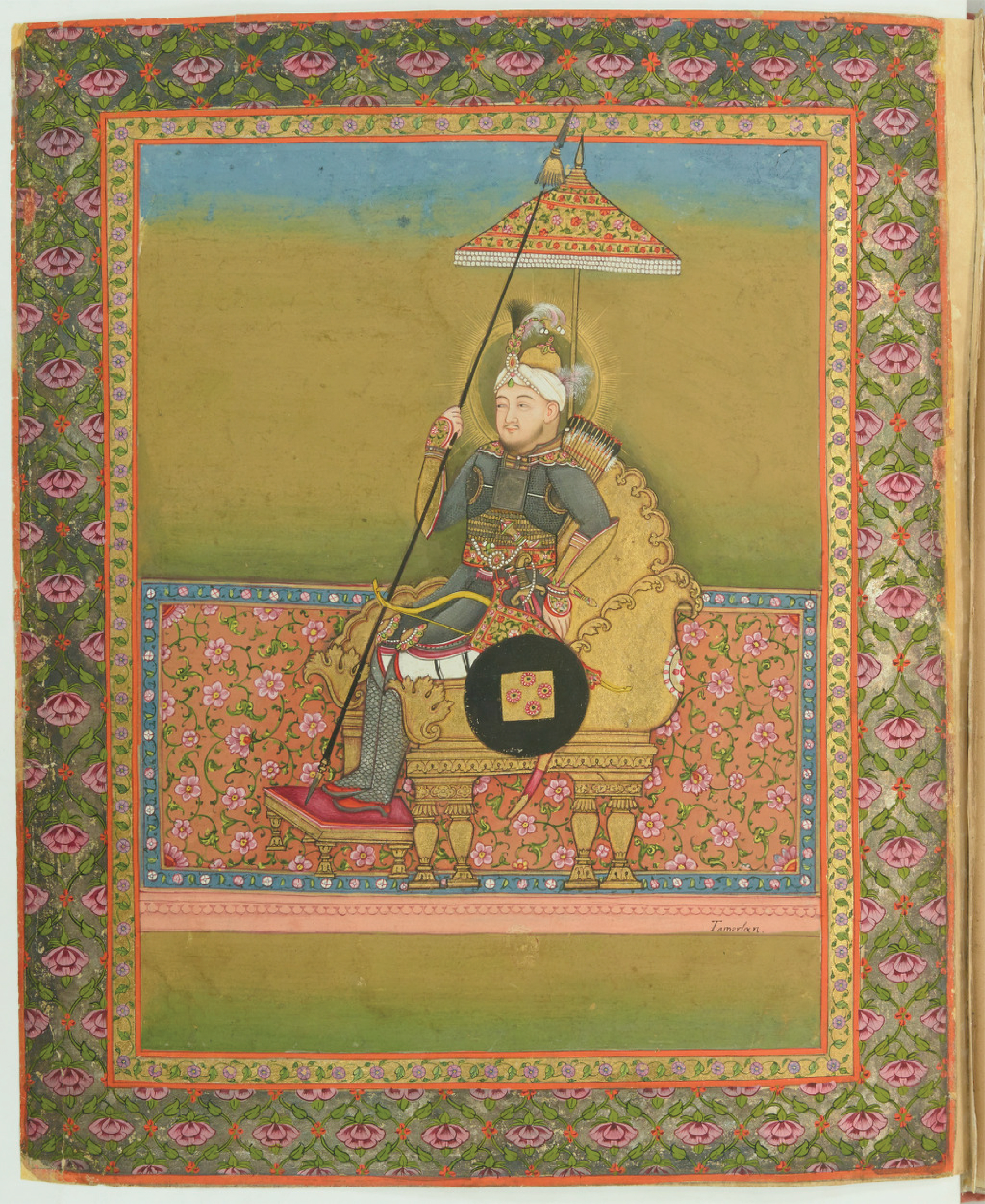 Collection of portraits of Mughal Emperors made by Colonel Gentil (Amir Qutb ud-din Muhammad Timur Beg Gurghan, Sahib-i-Qiran) this work was done