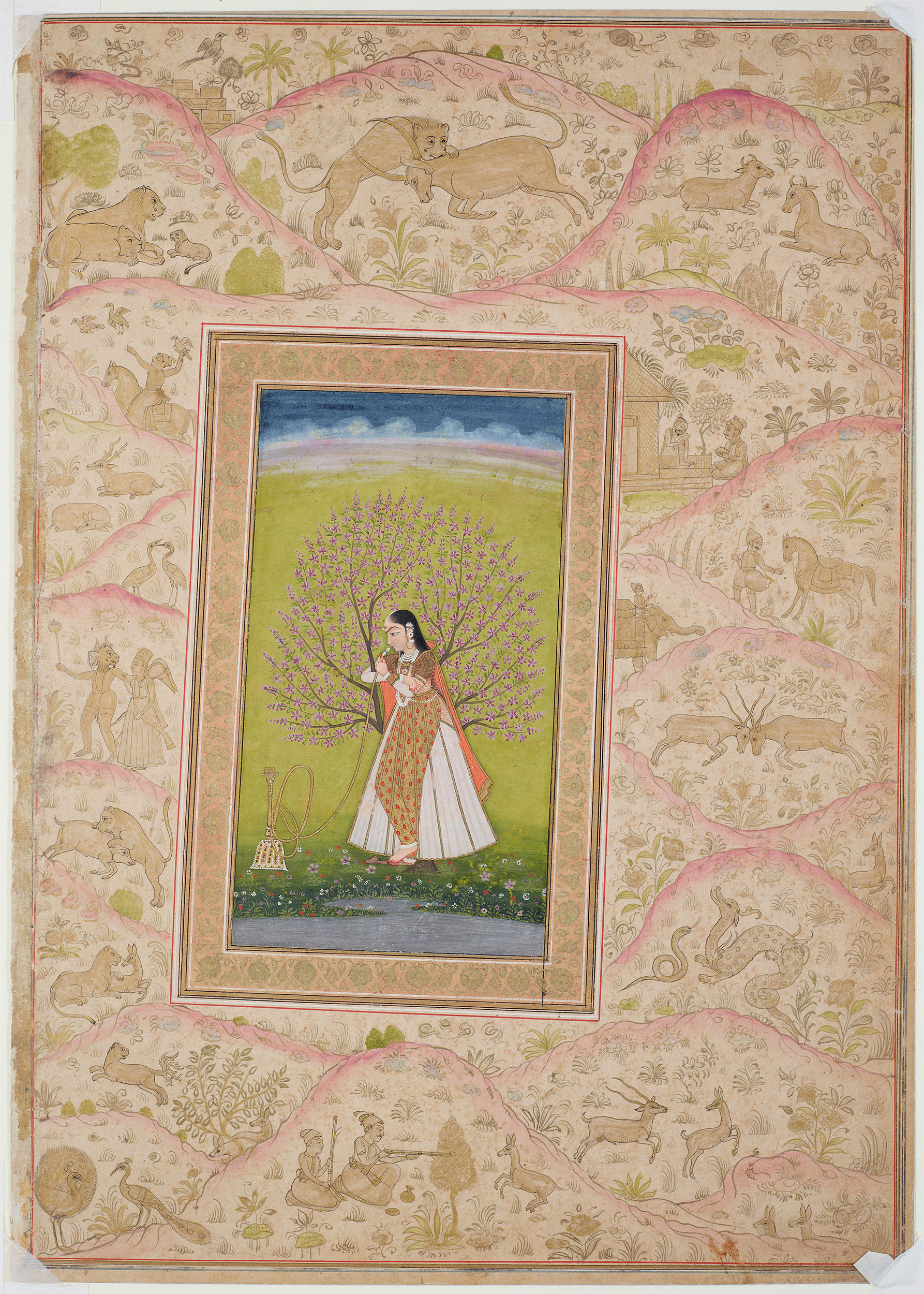 A pensive woman smoking a waterpipe India