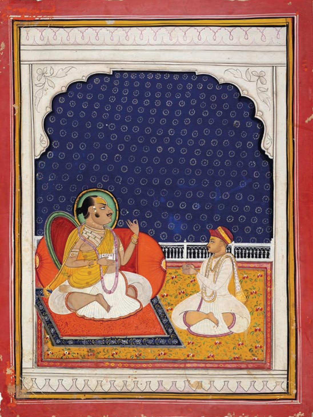 Tilkayat Damodarji Maharaj with a shishya - Mewar