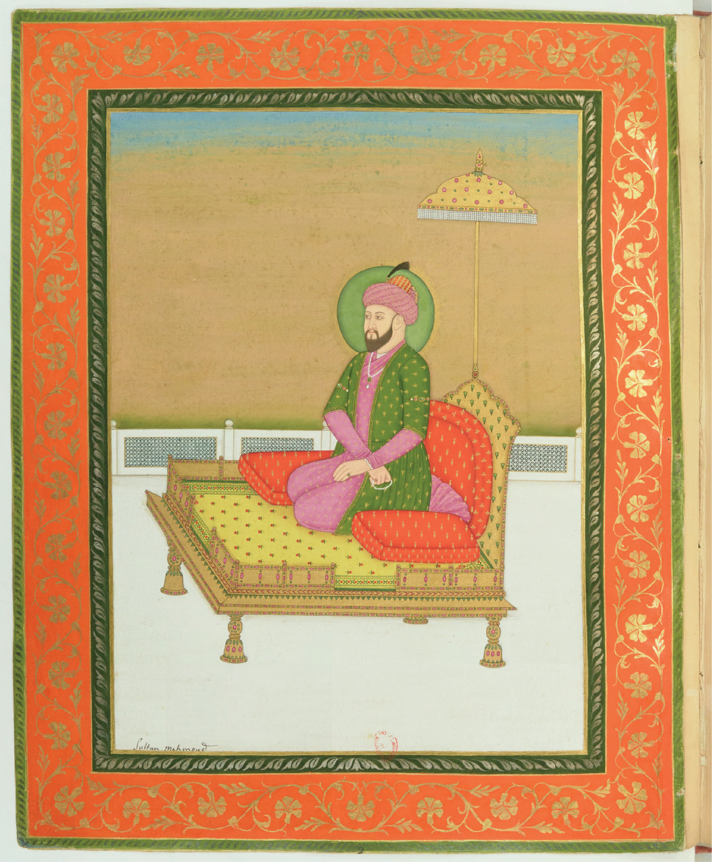 Collection of portraits of Mughal Emperors made by Colonel Gentil (Sultan Muhammad Mirza) this work was done