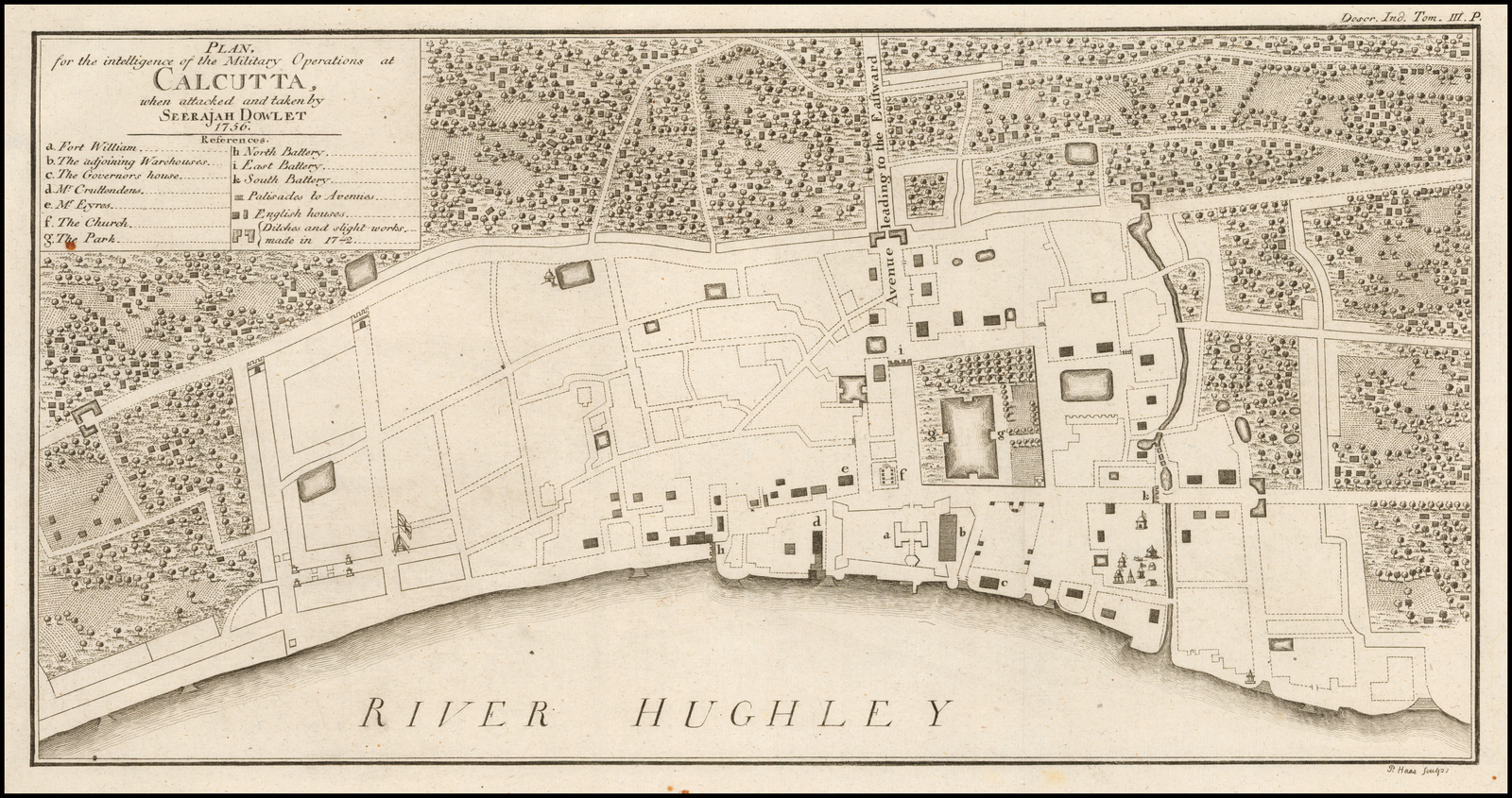 The Siege of Calcutta Map 1756