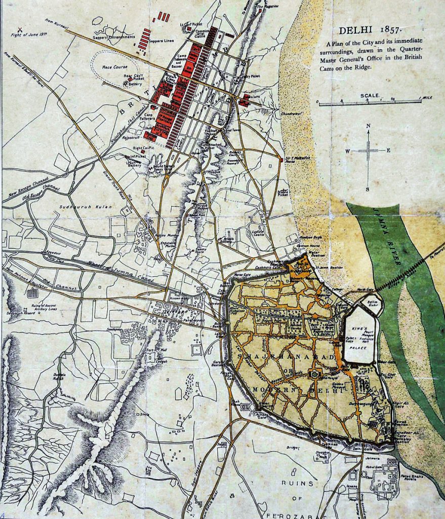 A British map from the eve of the Battle for Delhi 1857