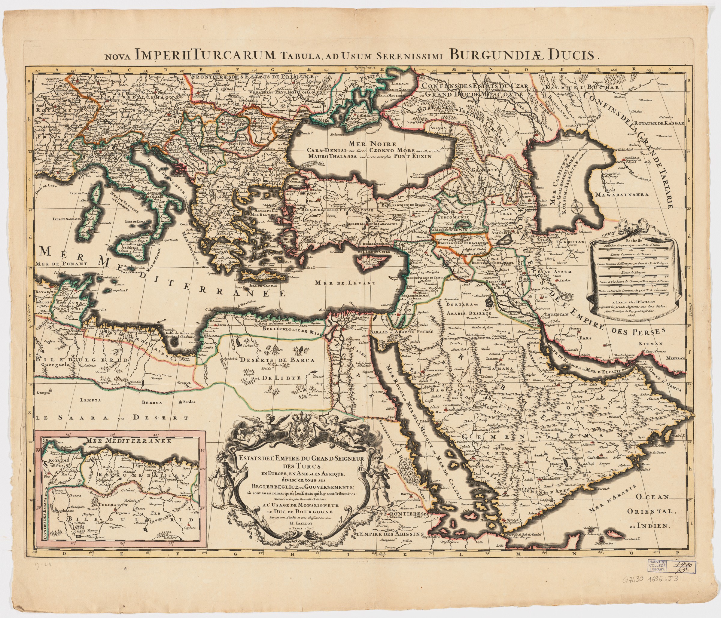 Map of Ottoman Empire in Europe, Asia, and Africa; Nova Imperii Turcarum tabula, ad usum serenissimi Burgundia Ducis