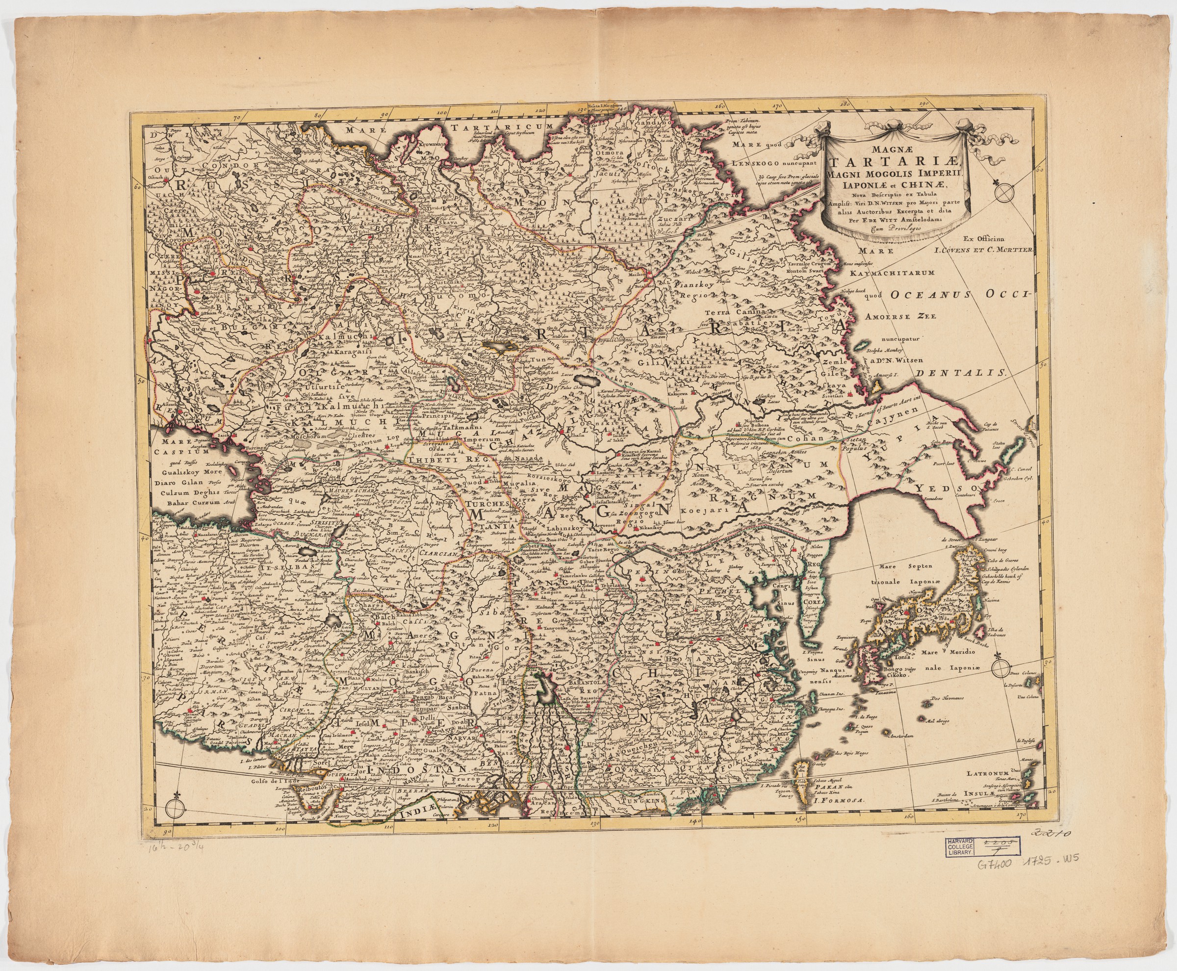 Map of Tartaria Great, Great Mogolis Empire, Japan and China