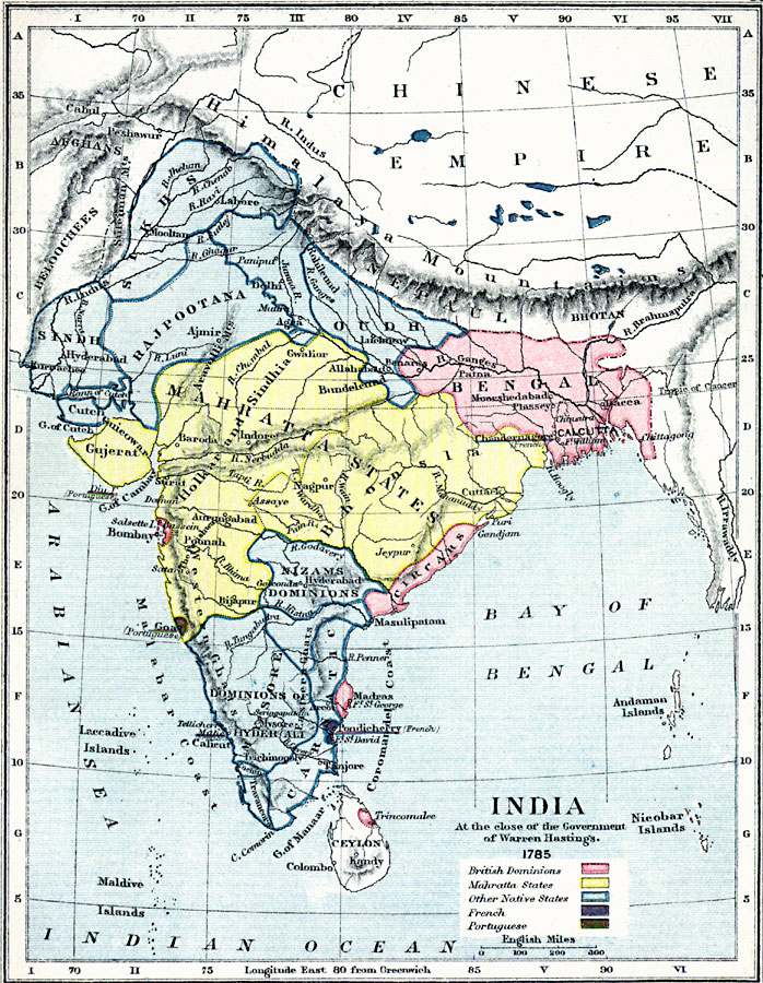 India at the close of the Government of Warren Hastings, 1785