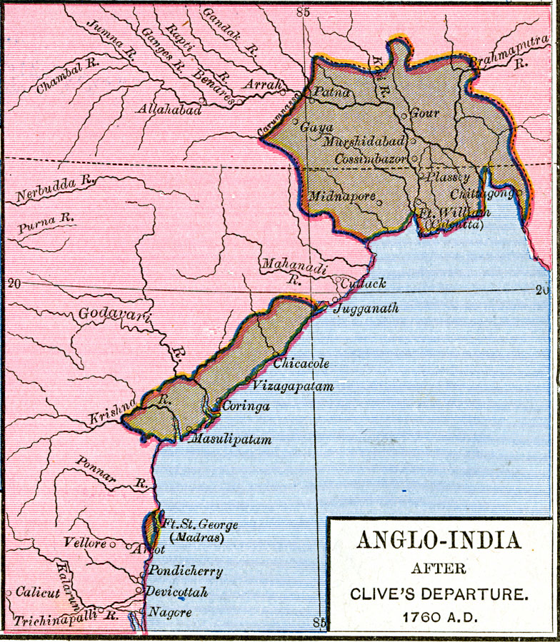 Anglo-India after Clive's departure , 1760