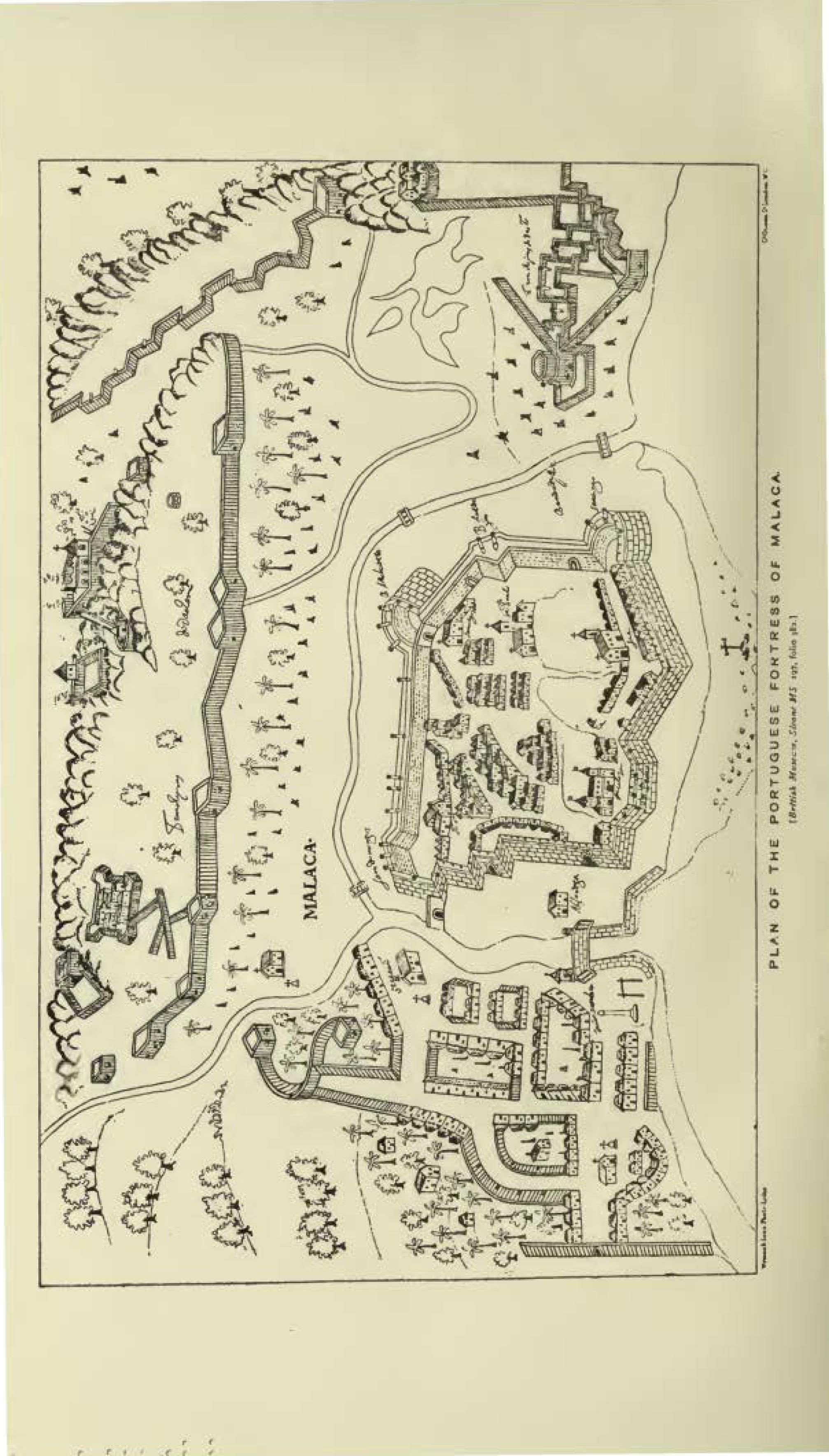 Plan of Portuguese fortress of Malacca