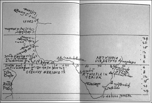 Bartholomew Columbus/Alessandro Zorzi, sketch map, Africa