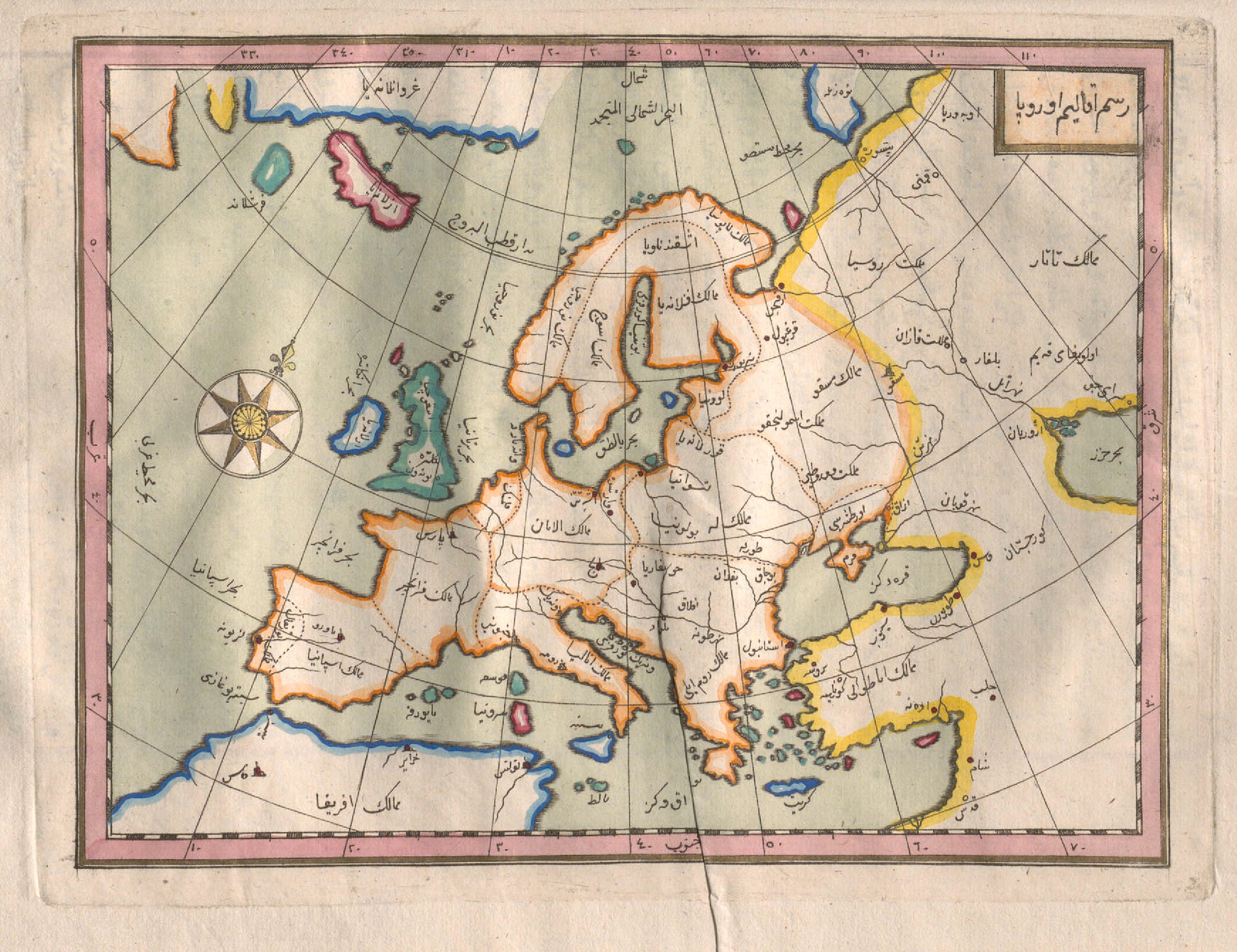 Map of Europe And Important Rivers