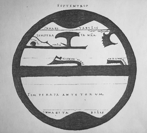 Macrobian world map, 9th century
