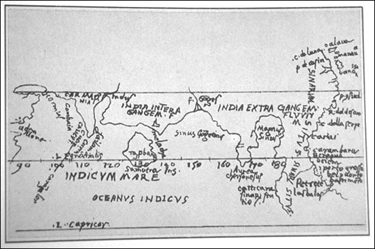 Bartholomew Columbus/Alessandro Zorzi, sketch map, Asia