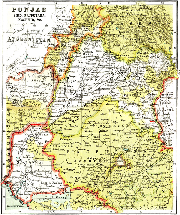 Punjab, Sind, Rajputana, Kashmir, 1912